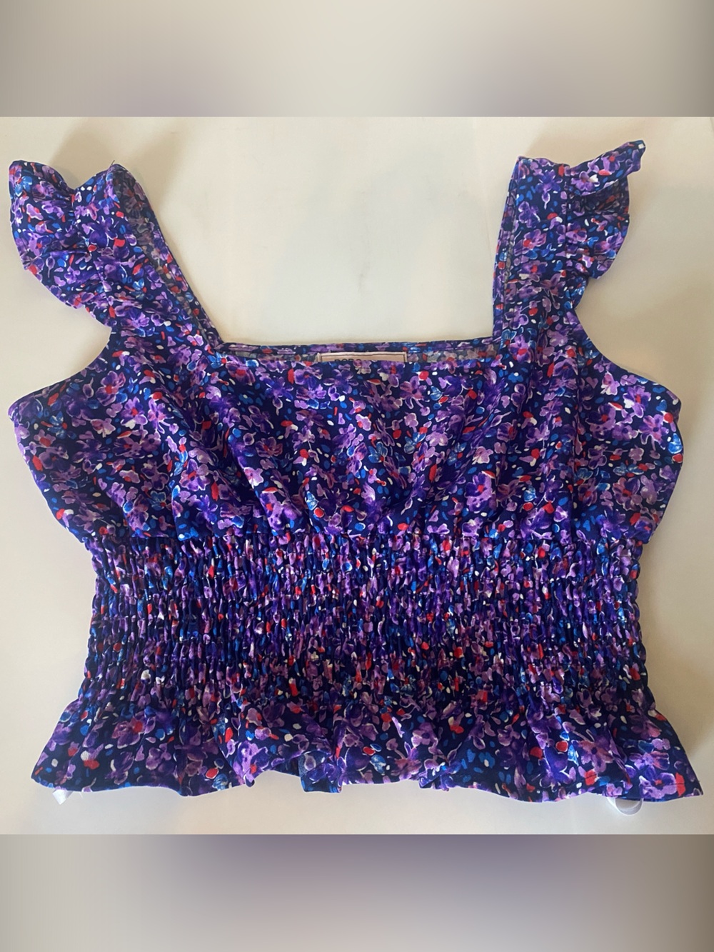 Vintage BCBG Floral Smocked Crop Top